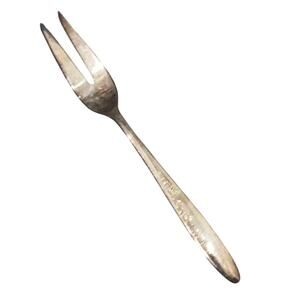 Gorham Vintage Mid Century Silverplated cold meat fork Flower Song pattern 1955